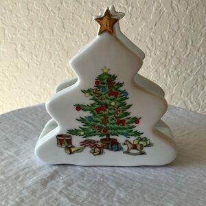 Meiwa: Vintage “Home for the Holidays” Napkin Holder- Japan